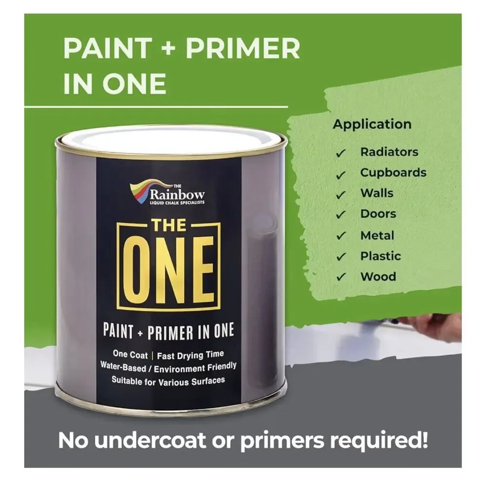 THE ONE All-In-One Paint & Primer - Dark Grey Satin, 33.8 Fl Oz/1 Liter